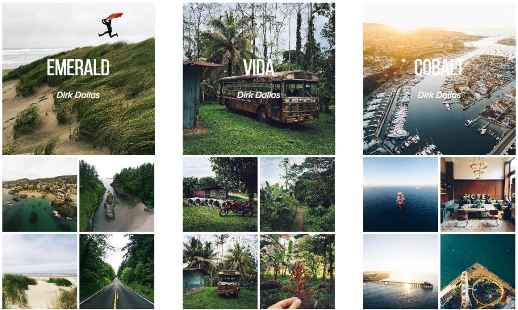 Priime app dirka filters, cobalt, emerald, vida styles