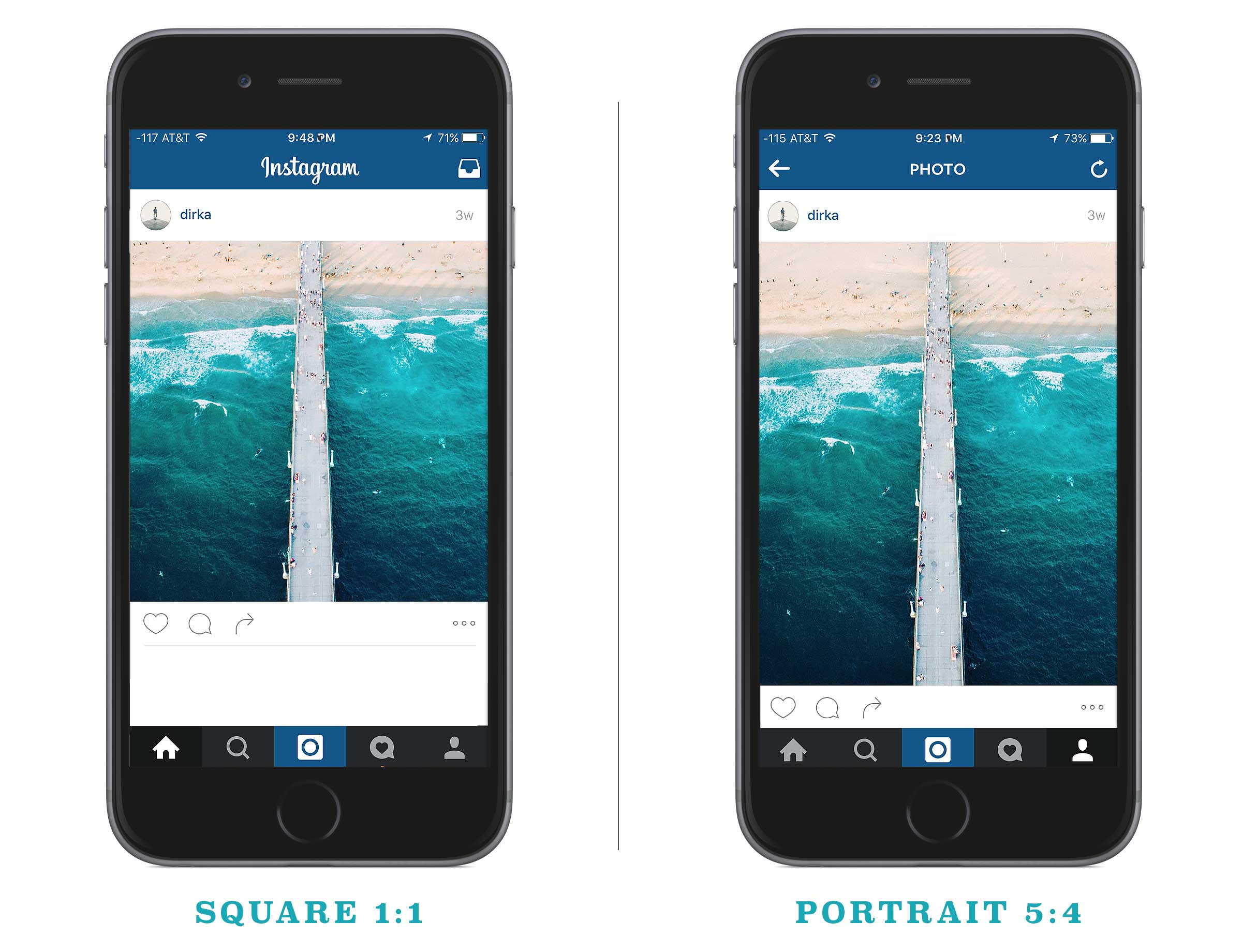 how to post portrait and landscape photos on instagram together