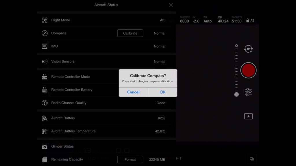 Calibrate Compass-DJI Go App Drone