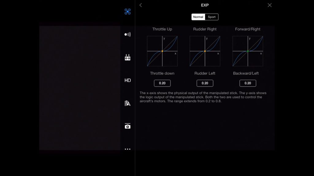 Gain & Expo Settings - EXP-DJI Go App Drone