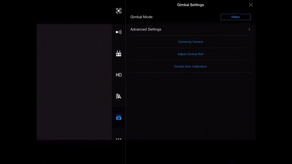 Gimbal Settings-DJI Go App Drone