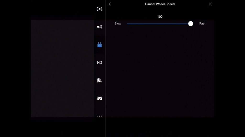 Gimbal Wheel Speed-DJI Go App Drone