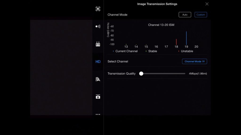 Image Transmission Settings-DJI Go App Drone