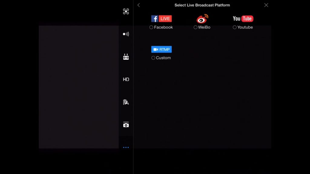 Live Broadcast Platform-DJI Go App Drone