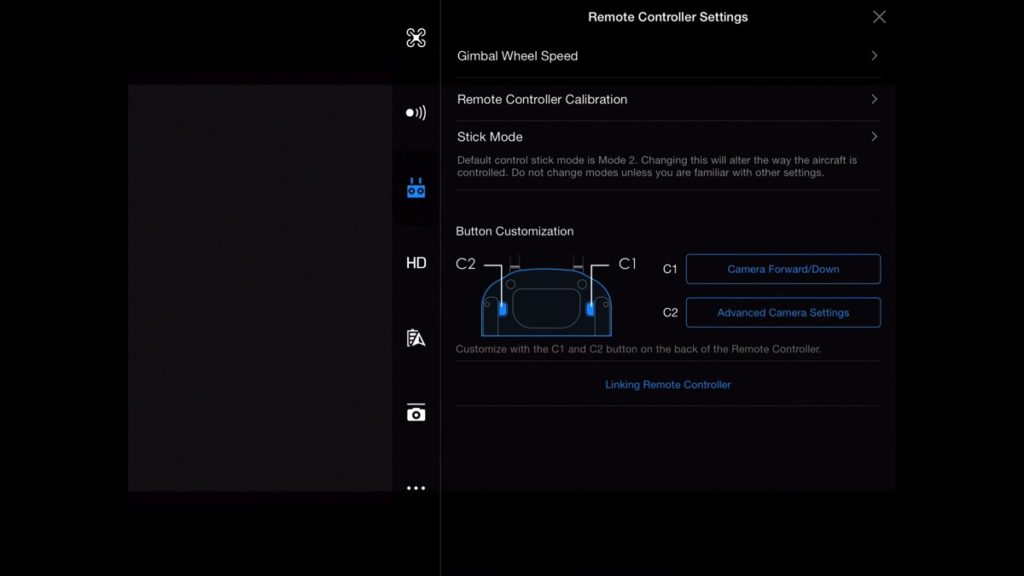 Remote Controller Settings-DJI Go App Drone