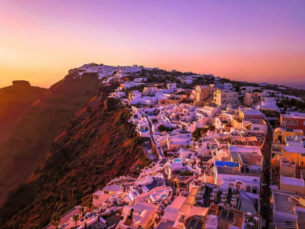 whitehouse villages in Santorini, Greece