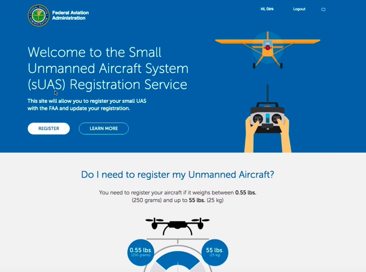 register your drone homepage